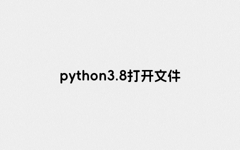 python3.8打开文件